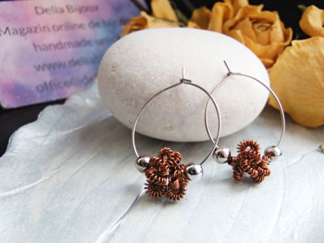 Cercei handmade tip hoop elegani i moderni rea