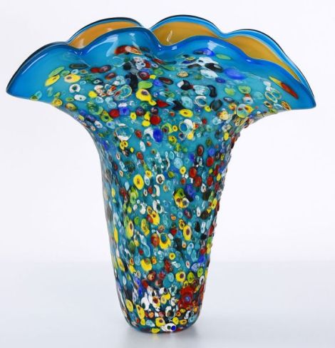 Vaza de sticla multicolora Murano Millefiori