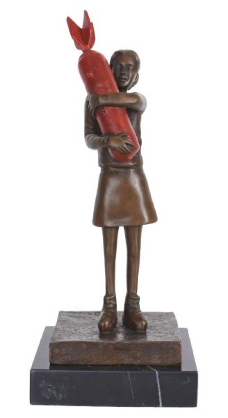 Rocket Girl-statueta din bronz cu soclu din marmur