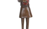 Rocket Girl-statueta din bronz cu soclu din marmur