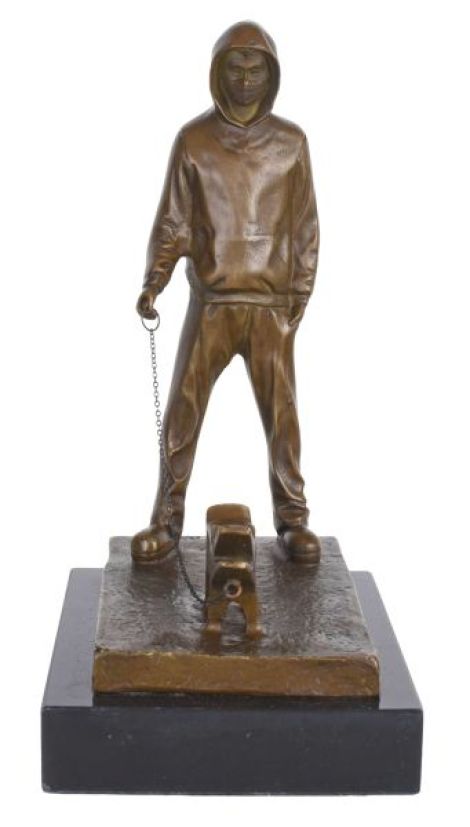Street Thug-statueta din bronz cu soclu din marmur