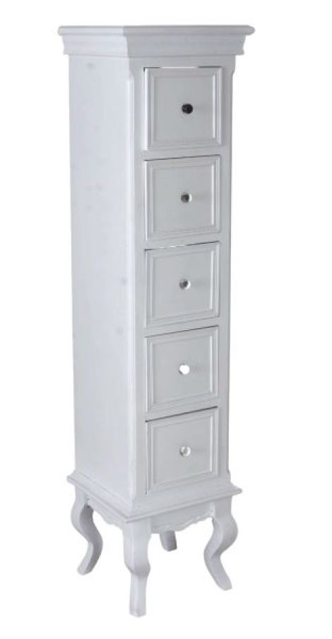 Comoda turn Shabby Chic din lemn masiv alb