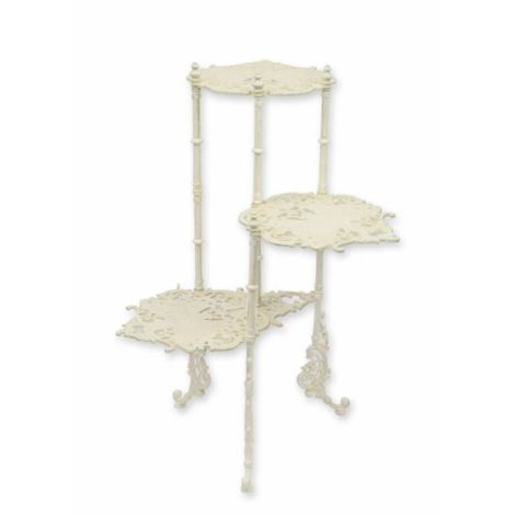 Masuta flori din fonta antik white
