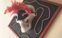 Crimson Skull tablou sculptural in relief