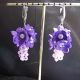 Cercei handmade cu flori sakura din foamiran mov- 