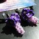 Cercei handmade cu flori sakura din foamiran mov- 