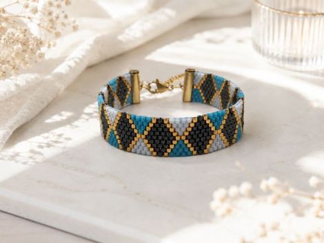 Brar cu mrgele Miyuki model geometric elegant