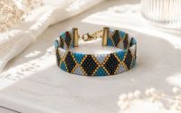 Brar cu mrgele Miyuki model geometric elegant