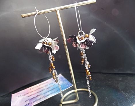 Cercei statement handmade unicat - doze aluminiu r