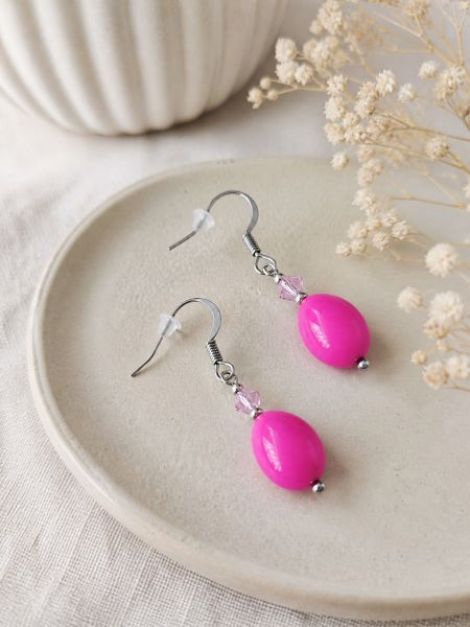 Cercei delicati roz fucsia