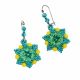 Cercei turcoaz cu cristale Swarovski