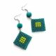 Cercei handmade turcoaz cu pietre de jasp