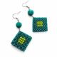 Cercei handmade turcoaz cu pietre de jasp