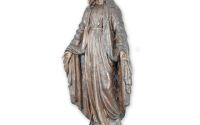 Fecioara Maria-statueta din bronz cu soclu marmura