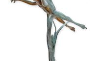 Broasca sarind-statueta din bronz 