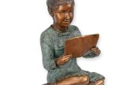 Fetita citind-statueta vieneza din bronz