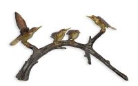 Colibiri pe un ram-statueta vieneza din bronz