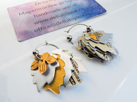 Cercei statement handmade unicat - doze aluminiu r