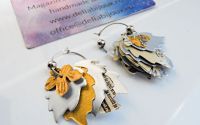 Cercei statement handmade unicat - doze aluminiu r