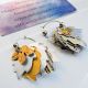 Cercei statement handmade unicat - doze aluminiu r