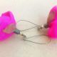 Cercei flori de matase fuchsia