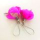 Cercei flori de matase fuchsia