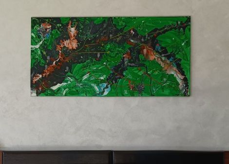 Tablou XXL Abstract Smarald i Slbticie