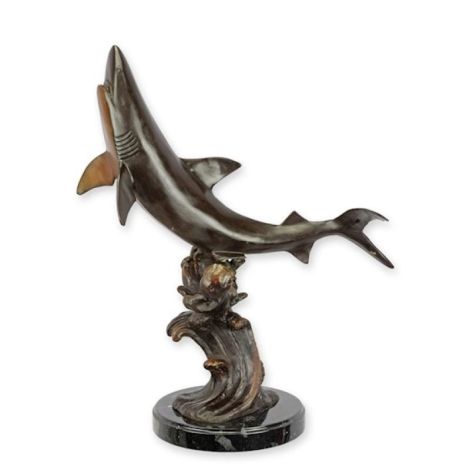 Rechin-statueta din bronz cu soclu din marmura