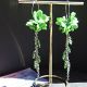 Cercei Lungi Handmade Verde Crud Flori din Foamira