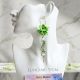 Cercei Lungi Handmade Verde Crud Flori din Foamira