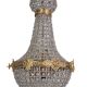 Candelabru Rococo din alama cu cristale