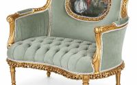 Sofa baroc din lemn auriu cu tapiterie verde