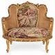 Sofa baroc din lemn auriu cu tapiterie goblen