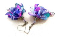 cercei  clopoei de flori violet indigo