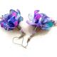 cercei  clopoei de flori violet indigo