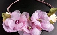 Colier diafan floral lila delicat