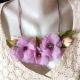 Colier diafan floral lila delicat