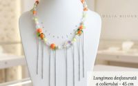 Colier handmade cu portocale mrgele de sticl i