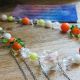 Colier handmade cu portocale mrgele de sticl i