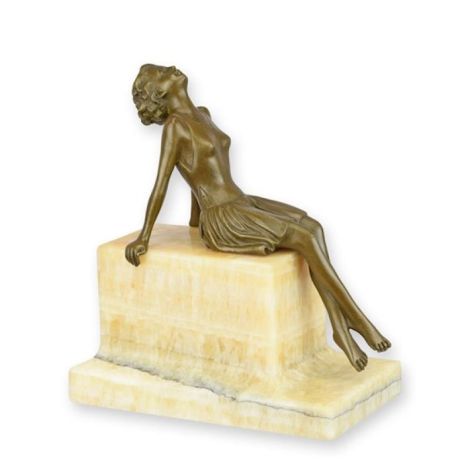 Femeie la soare-statueta din bronz