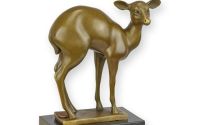 Faun-statueta din bronz cu un soclu din marmura