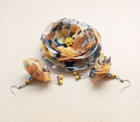set floral galben ocru mix