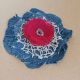 brosa denim i floare rosie 13 cm