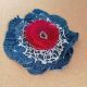 brosa denim i floare rosie 13 cm