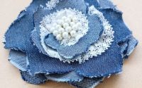 brosa denim  dantela  perle 13 cm
