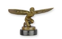 Icar-statueta din bronz cu un soclu din marmura