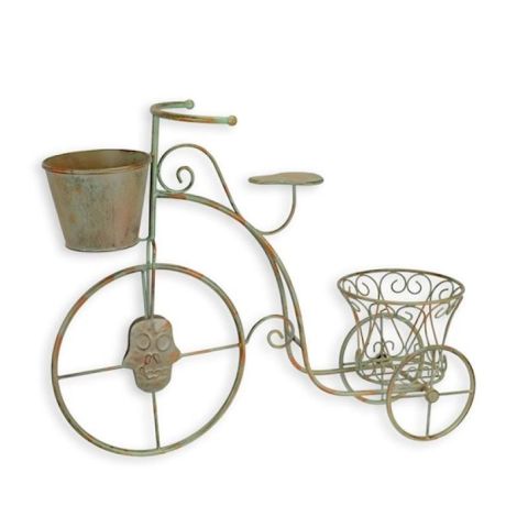 Jardiniera bicicleta din fier forjat antik green