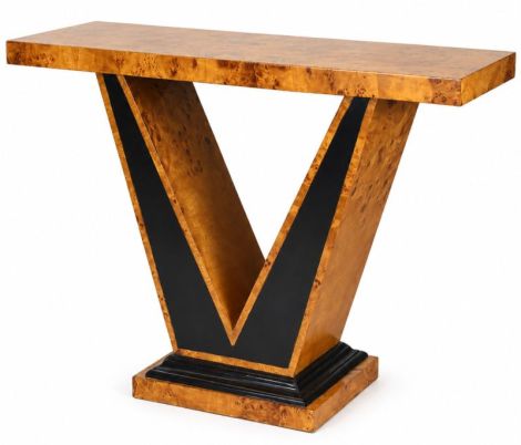 Consola Art Deco din lemn masiv furniruit