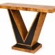 Consola Art Deco din lemn masiv furniruit