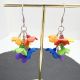 Cercei handmade lungi cu flori Curcubeu inox Cad